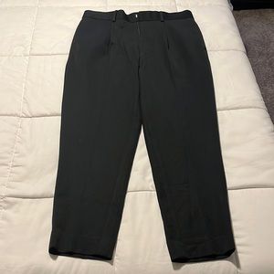 Black Pleated Pants Tapered